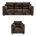 Sekar Lifestyle Comfort Fabric Series Sofa Set for Living Room (Brown, 3+1 Seater)