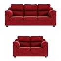 Sekar Lifestyle Comfort Fabric Series Sofa Set for Living Room (Red, 3+2 Seater)