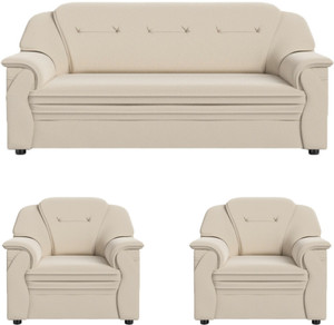 sekar lifestyle polyurethane fabric large series fabric 3  1  1 sofa set cream pre-assembled