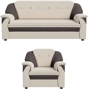 sekar lifestyle polyurethane fabric large series fabric 3  1 sofa set cream  brown pre-assembled