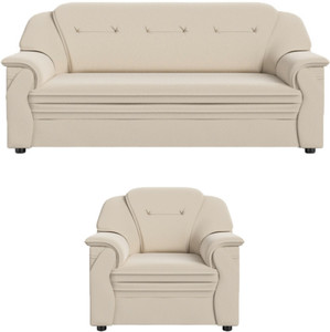 sekar lifestyle polyurethane fabric large series fabric 3  1 sofa set cream pre-assembled