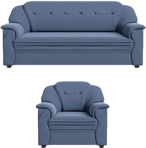 sekar lifestyle polyurethane fabric large series fabric 3  1 sofa set blue pre-assembled