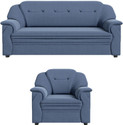 Sekar Lifestyle Polyurethane Fabric Large Series Fabric 3 + 1 Sofa Set (BLUE, Pre-assembled)