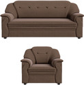 Sekar Lifestyle Polyurethane FABRIC Large Series Fabric 3 + 1 Sofa Set (CHOCOLATE BROWN, Pre-assembled)