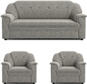 Sekar Lifestyle Polyurethane FABRIC Large Series Fabric 3 + 1 + 1 Sofa Set (Grey, Pre-assembled)
