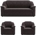 Sekar Lifestyle Polyurethane FABRIC Large Series Fabric 3 + 1 + 1 Sofa Set (Brown, Pre-assembled)