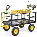 Sekey 12 Cu Ft Steel Garden Cart, 1600 lb Capacity, Towable Handle