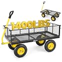 Sekey 7.7 Cu Ft Steel Garden Cart, 1400 lb Capacity, Towable Handle