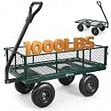 Sekey Steel Garden Cart, 1000 lb Capacity, Removable Sides, 10 in Tires