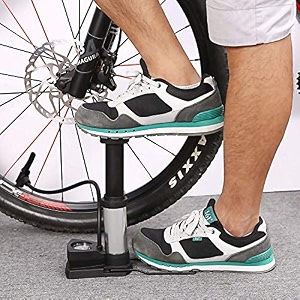 portable mini aluminum bike pumpbicycle air pump foot activated mini floor cycle pump for car bike and bicycle with pressure gauge standard - material aluminium