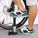 Portable Mini Aluminum Bike Pump/Bicycle Air Pump Foot Activated Mini Floor Cycle Pump for Car Bike and Bicycle with Pressure Gauge (Standard) - Material: Aluminium