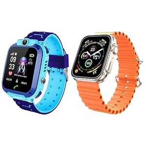 sekyo s2 smart watch for kids boys girls and boys with many smart features 2g voice calling location trackings2 blue and s23 ultra combo for men and kids