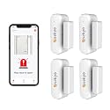 Sekyo WiFi Smart Door Sensor Alarm for Home | Magnetic Wireless Door Open Alarm Security System | Real-time Notification on Smartphone | WiFi Required | App Control | Easy Installation (Pack of 4)