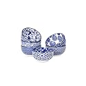 Selamica Ceramic 4 OZ Dipping Bowls Set, 3.5 Inch Mini Bowls for Dipping, Side Dishes, Microwave Dishwasher Safe, Set of 6, Vintage Blue