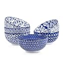 Selamica Ceramic Cereal Bowls Set of 6, 24 Oz Deep Soup Bowls for Kitchen