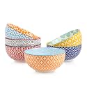 Selamica Ceramic Cereal Bowls Set of 6, 24 Oz Deep Soup Bowls for Kitchen