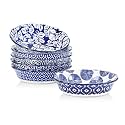 Selamica Ceramic Mini Pie Pans, 6 Inch Pie Dish for Baking, Small Pie Plate with Fluted Edge for Dessert Apple Pie, Oven Safe, Set of 6, Vintage Blue
