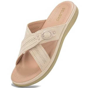 SELBRO Womens Comfort Slip-On Sandals - Lightweight