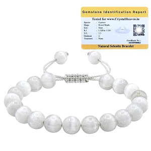 selenite bracelet for women men with healing crystal