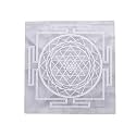 Selenite Plate with Shree Yantra - Premium