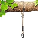 SELEWARE 5ft Tree Swing Rope, Adjustable Hammock Straps Hanging Kit