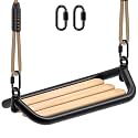 SELEWARE Hanging Wooden Swing Outdoor Tree Swing for Kids w/Adjustable Rope