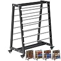 SELEWARE Heavy-Duty 12-Rod Wire Spool Rack, Wire Cart with Locking Wheels
