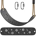 SELEWARE Swing Set Accessories Kids Swing Seat with Adjustable Rope, Black