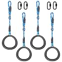 SELEWARE Trapeze Swing Rings, Gymnastics Rings for Swingset
