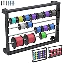 SELEWARE Wall Mount Wire Spool Rack, Cable Dispenser with 4 Adjustable Rods