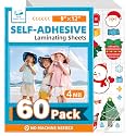 Self Adhesive Laminating Sheets 60 Pack, 9x12'', No Heat Laminating Sheets