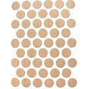 Self Adhesive PVC Screw Cover Cap 9/16" (1 Sheet 50 caps) Beech