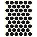 Self Adhesive PVC Screw Cover Cap 9/16" (1 Sheet 50 caps) Black