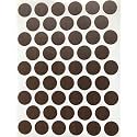 Self Adhesive PVC Screw Cover Cap 9/16" (1 Sheet 50 caps) Dark NUT