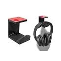 Self-Adhesive Under-Desk Headphone & Headset Hanger | Sleek Black Desk Organizer for Home, Office & Gaming Setup