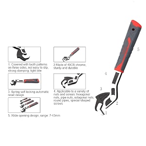 Self Adjusting Locking Wrench Multifunctional Universal Adjustable