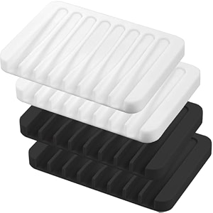 Self Draining Soap Dishes 4 Pcs Silicone