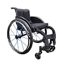 Self-propelled Sports Wheelchair, Super Light wheelchairs with Aluminum Frame, Aluminum, Wheelchair for The Disabled, Weight only 11 kg, seat 36/38 cm(Blue,36cm/14.1in)