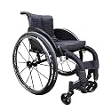Self-propelled Sports Wheelchair, Super Light wheelchairs with Aluminum Frame, Aluminum, Wheelchair for The Disabled, Weight only 11 kg, seat 36/38 cm(Black,38cm/15in)
