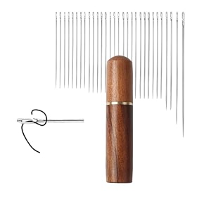 gozaqe self threading needles 30pcs with wooden case