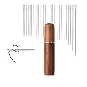 Gozaqe Self Threading Needles 30Pcs with Wooden Case