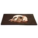 Self Warming Cat Mat - 36x24in Thermal Dog Crate Pad with Removable Washable Sherpa Cover and Reflective Insulation Layer for Self Heating - Pet Supplies for Medium Dogs and Cats by PETMAKER (Brown)