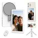 Selfie Monitor Screen for Iphone & Android, 2026 Patented Wireless Magnetic Back Camera Monitor, Vlog Content Creator Essentials, 1800mAh, Up to 3 Hours Runtime, White (Not for Google Pixel)