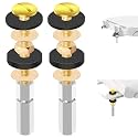 SelfTek 2Pcs Universal Toilet Seat Screws, Heavy Duty Toilet Seat Bolts Set with Extra Long Stainless Steel Downlock Nuts and Non-Slip Rubber Washers, Bathroom Toilet Seat Hardware, Easy to Instal