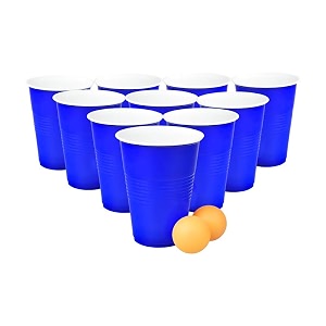 set of 10pcs dark blue game pong glassess plastic reusable colourful cups with balls perfect for bachelors bachelorette party cocktail party strong reusable glass  2 balls included