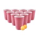(Set of 10pcs) Pink Game Pong Glassess Plastic Reusable Colourful Cups with Balls Perfect for Bachelors, Bachelorette Party, Cocktail Party, Strong Reusable Glass | 2 Balls Included