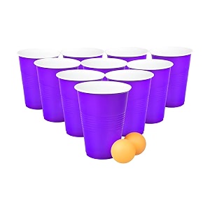 set of 10pcs purple game pong glassess plastic reusable colourful cups with balls perfect for bachelors bachelorette party cocktail party strong reusable glass 2 balls included