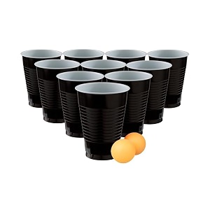 set of 25pcs black game pong glassess plastic reusable colourful cups with balls perfect for bachelors bachelorette party cocktail party strong reusable glass 2 balls included