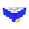 (Set of 25pcs Dark Blue Game Pong Glassess Plastic Reusable Colourful Cups with Balls Perfect for Bachelors, Bachelorette Party, Cocktail Party, Strong Reusable Glass | 2 Balls Included