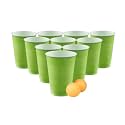 (Set of 25pcs Green Game Pong Glassess Plastic Reusable Colourful Cups with Balls Perfect for Bachelors, Bachelorette Party, Cocktail Party, Strong Reusable Glass| 2 Balls Included